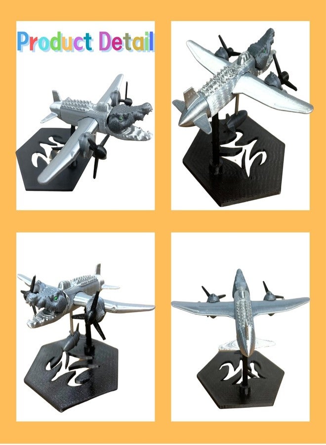 xinxingin Tung Tung Tung Sahur, 3D Printed Crocodile Airplane Figurine, Unique Desk Decoration for Meme Collectors, Creative Gift for Crocodile Fans and Toy Enthusiasts, 13x10.5x7cm - Image 3